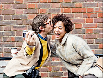 Young couple smiling