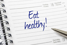 Eat Healthy printed on calendar